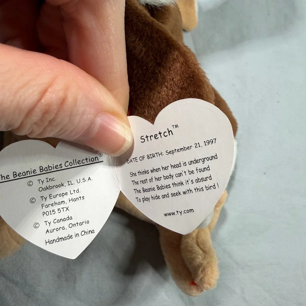 Ty Beanie Babies Stretch Ostrich Plush Toy 1997 With‎ Tags